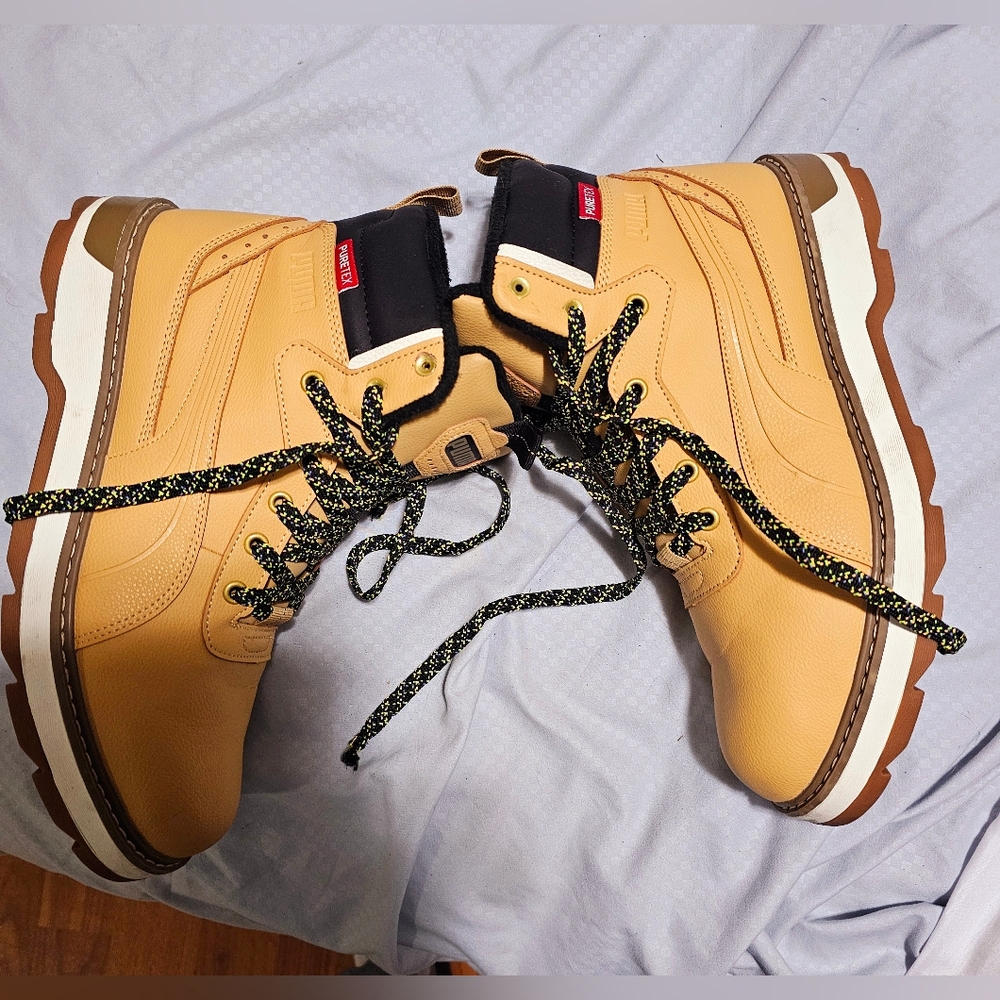 Puma Puretex Winter Boots leather, fur lined, used size 10 US, no box